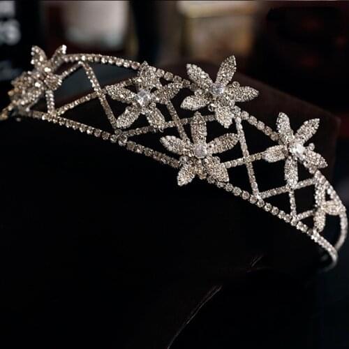 Luxury Rhinestone flower hairbands style crown Queen Princess Bridal wedding hair Accessories