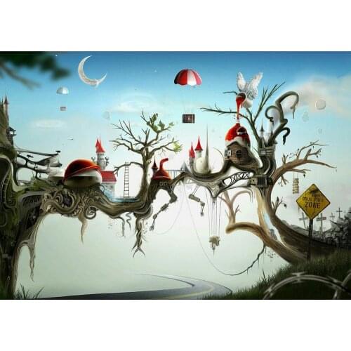 Abstract Trees Art print Silk poster Home Wall Decor