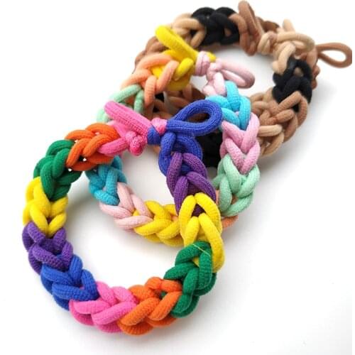 Mix Colors Weave Rubber Bands Scrunchies Twist Braid Hair Band Ponytail Holder Gum Hair Accessories
