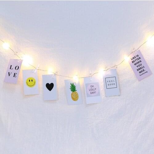 Photo Clip Holder Led String Lights USB Battery Powered Fairy Lights Garland Christmas Decoration Party Wedding