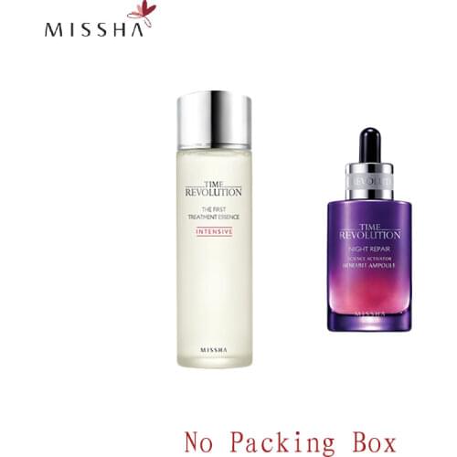 MISSHA Time Revolution The First Treatment Essence 150ml + Night Repair Borabit Ampoule 50ml Face Moisturizing Serum Night Cream