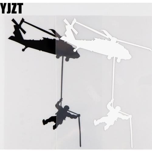 YJZT 11.4X16CM Aircraft Car Sticker Propeller Driven Plane Vinyl Decals Black / Silver 10A-0201