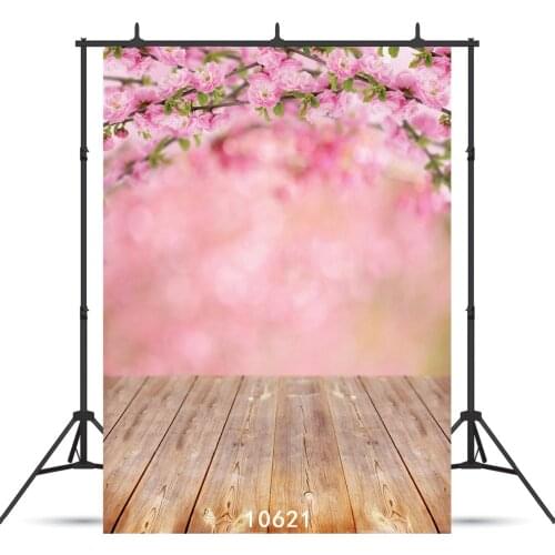 Spring Red Flowers Wooden Floor Vinyl Photography Background For Wedding Child Baby New Born Backdrop Photo Studio Photocall