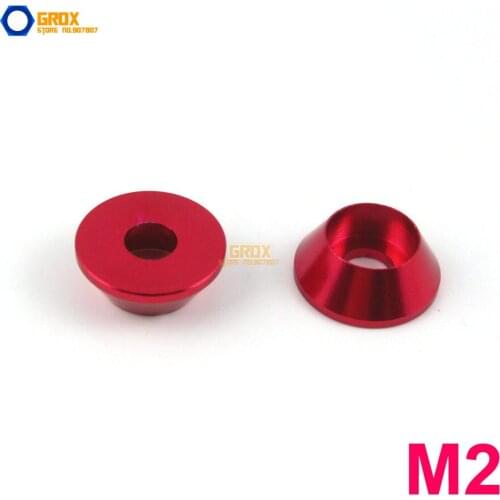 30 Pieces M2 Wine Aluminum Washer Socket Head Cap Screw Washer