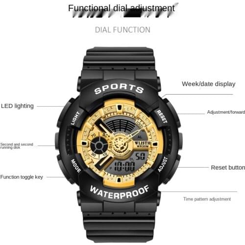 Lady Watch Women Watch Reloj Mujer Movement Digital Quartz WLISTH Sports Watches 30M Waterproof Wristwatches Dual-Display Clock