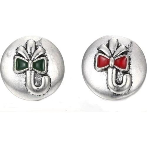 10pcs/lot Crystal Metal 18mm Bowknot Snap Button For Female Leather Bracelet One Direction Watches Women