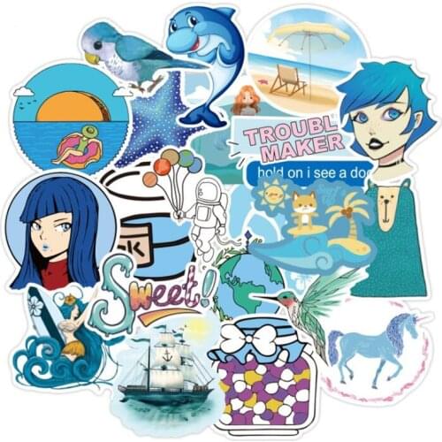 100pcs Summer Beach Stickers Surfing Sea Turtle Decal For Laptop Fridge DIY Decal Sticker Car styling