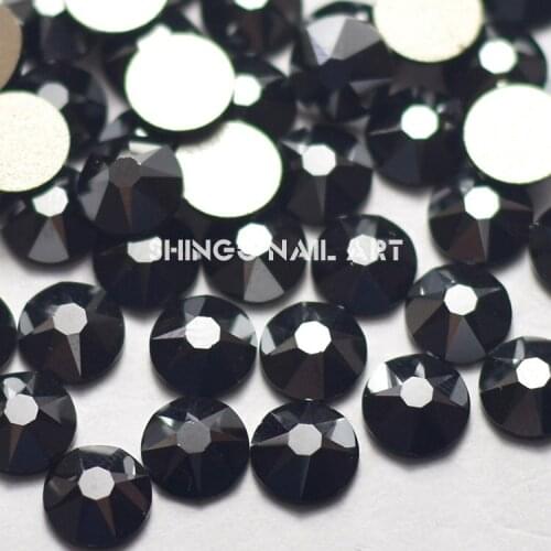 1440pcs the black/jet color Non Hotfix Flatback Rhinestones for Nails 3D Nail Art Decoration Glitter Crystal