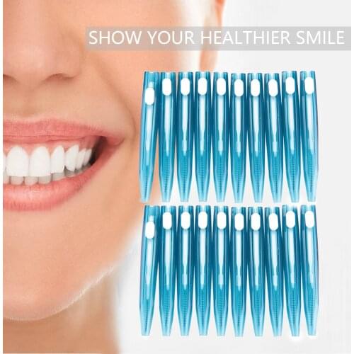 20 pcs Interdental Whiten Tooth Brush Flossing Head Toothpick Oral Care Clean Bridgework Braces Removed Plaque Stimulates Gums