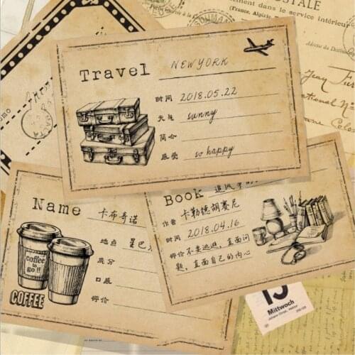 20packs Retro Mini Cowhide Note Paper Book Shape Memo Pad Book Office School Stationery Supplies