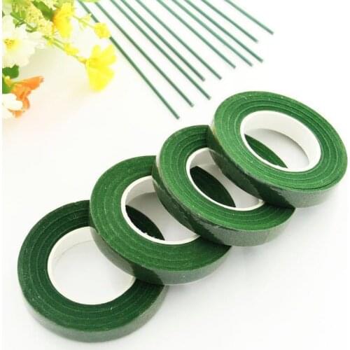 25Yard 12MM Floral Stem Tape Corsages Buttonhole Artificial Flower Stamen Wrap Florist Green Tapes Nylon Flower Supplies