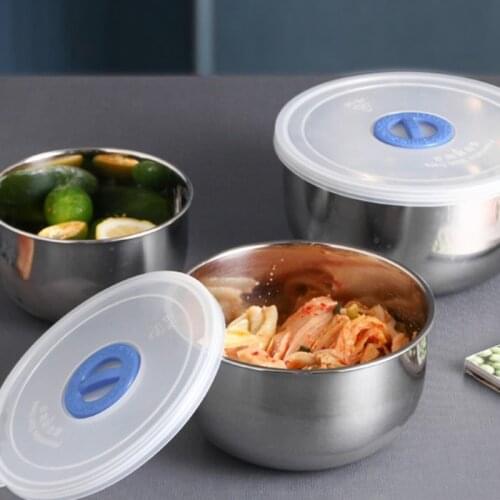 3 Pcs Mixing Bowl Stainless Steel Non-Slip Serving Bowls Stackable Salad Bowls with Airtight Lids for Kitchen Mixing