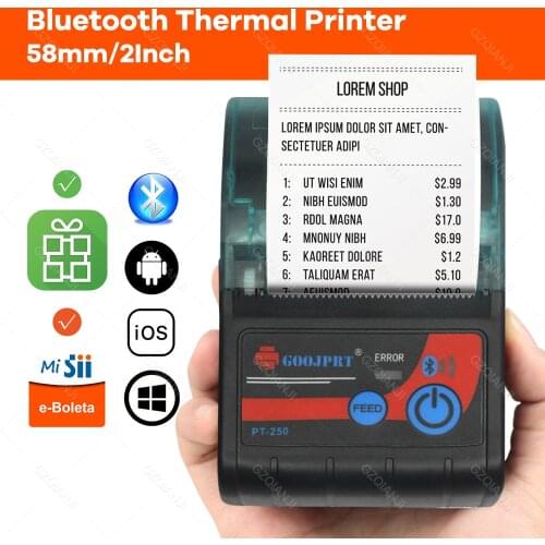 58mm Thermal Bluetooth Printer For Android and iOS Printing Bill Receipt And USB Compatible With Windows System Thermal Printer