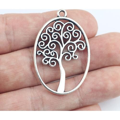 6Pcs 27*40mm Newest Zinc Alloy Hollow Tree Charms Keychain Necklace Handcraft Pendant Accessory Charms For Jewelry Making
