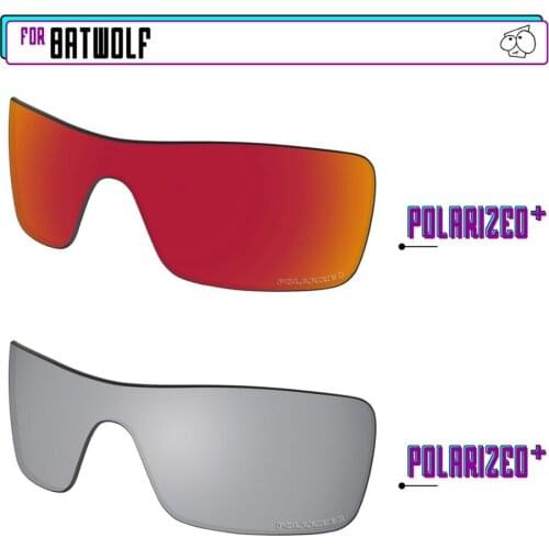 EZReplace Polarized Replacement Lenses for - Oakley Batwolf Sunglasses - Sir P Plus-Red P Plus