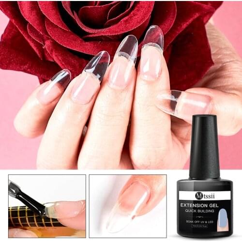 Mtssii 7ml Quick Extension Gel Nude White Clear Acrylic Poly UV Gel Manicure Soak Off Crystal Jelly Finger Building Gel Tips