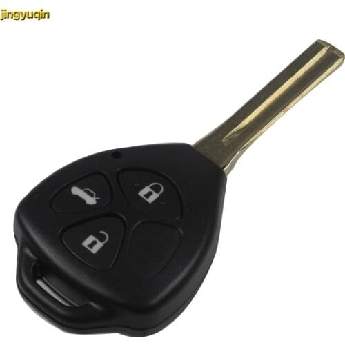 Jingyuqin 10PCS 3 Buttons Remote Fob Car Key Shell Replacement for Toyota Crown Straight Handle Key Shell Styling