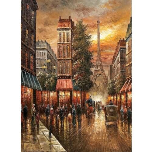 JMINE Div 5D Paris City Street Eiffel Tower landscape Full Diamond Painting kits art Scenic 3D paint by diamonds