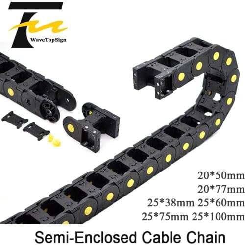 WaveTopSign Cable Chains Bridge Type Both Side Opening 20x50 20x77 25x38 25x60 25x75 25x100mm Plastic Towline Transmission