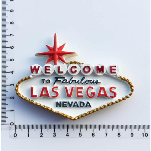 American Las Vegas Las Vegas Landmark Welcome Card Three-dimensional Tourism Commemorative Crafts Magnetic Fridge Magnet