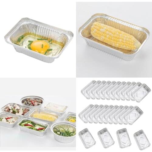 Aluminum Foil Grill Drip Pans Grease Pans for BBQ Roasting Cooking Silver