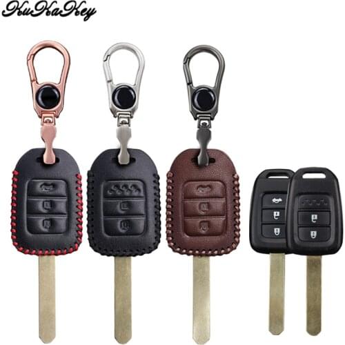 KUKAKEY leather Car Key Cover Case for Honda Agreement City Citizen CRV Jazz Hr-v HRV Vezel 2015 2016 Remote Protector