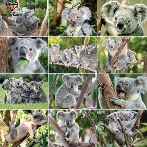 XUEQIXIAOZU Full Round Koala Diamond drawing Diamond embroidery 5D DIY Diamond embroidery Mosaic painting Home decoration gifts