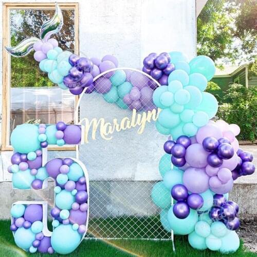 119pcs Mermaid Tail Balloon Garland Set Little Mermaid Party Decoration Supplies Wedding Under the Sea Girl Birthday Party Decor