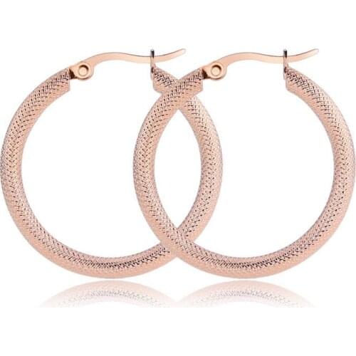 Wholesale Jewelry-- Titanium steel New Snakeskin Pattern Circle Hoop Earrings For Women Jewelry no fade 4 Gold Color