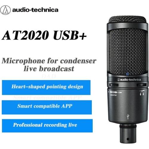 Original Audio-Technica AT2020USB+ Condenser Microphone Set Professional Recording Live Singing Mobile Phone Special
