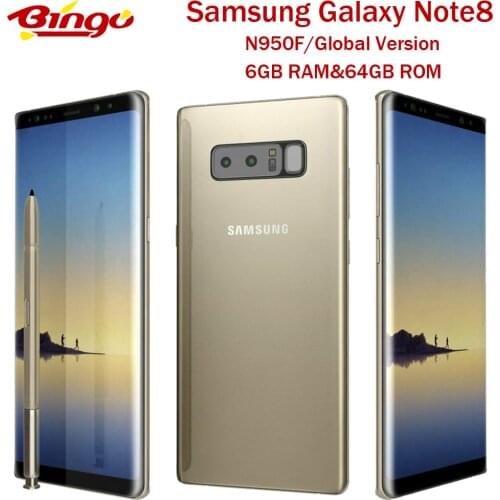 Samsung Galaxy Note8 N950F Note 8 Global Original Unlocked 4G LTE Phone Octa Core 6.3" Dual 12MP RAM 6GB ROM 64GB Fingerprint