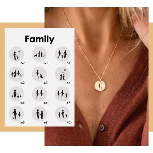 JUJIE Custom Engrave Family Series Necklace For Women 2020 Trendy Stainless Steel Chain Necklace Jewelry Wholesale/Dropshipping