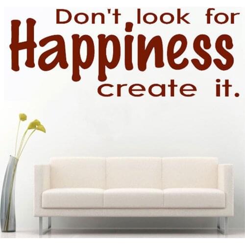 Personalized Wall Stickers Appearance Happiness Creation Inspiration Phrase Tremovable Decal for Living Room LX380