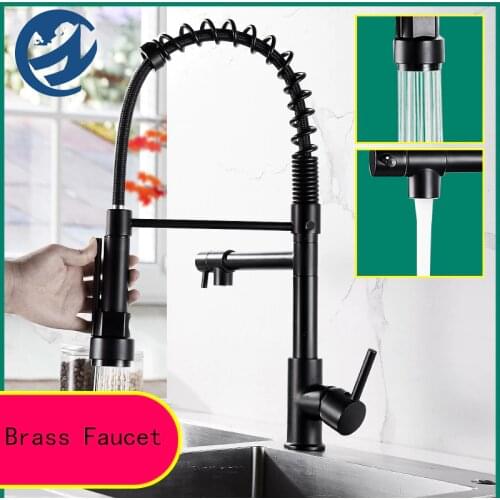 Free Shipping In Brazil Warehouse Spring Kitchen Faucet Crane Hot Cold KitchenTap Deck Mount Pulll Down Torneira de cozinha