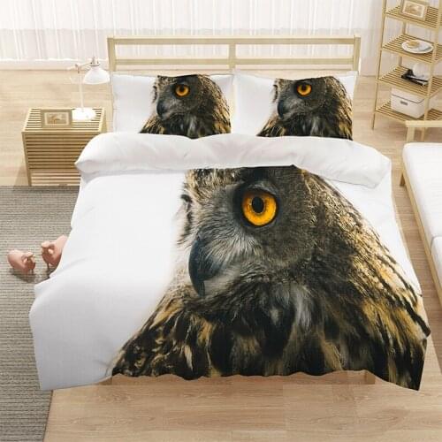 Qwl Bird Cool Animal White 3D Luxury Bedding Set Duvet Cover Set Quilt Home Textile King Queen Double Full Single Size Dropship
