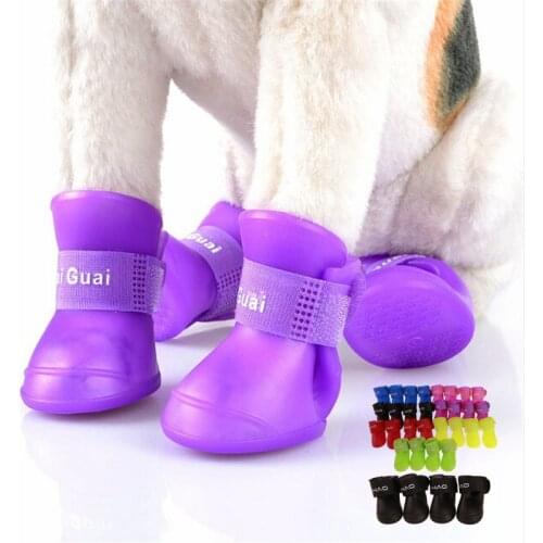 S-XXL Rubber Waterproof Dog Shoes Hot Selling High Quality Puppy Shoes Pet Supplies Yorkshire Terrier Pug Small Dog Rain Boots