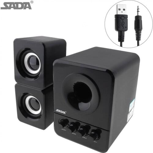 SADA Wired Mini Portable Bass Cannon 3W PC Combination Speaker with USB 2.1 Wired for Laptop Computer