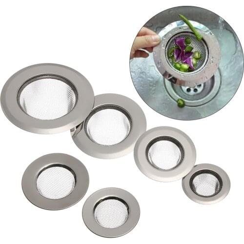 Stainless Steel Sink Mesh Strainer Hair Drain Protector Anti Clog Trap Stopper Drain Hole Filter Bathroom Kitchen Waste Clean