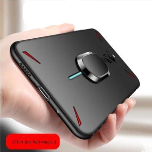 For ZTE Nubia Red Magic 3 Silicone Cover Magnetic Magnet Car Finger Ring Case For ZTE Nubia Red Magic 3 Phone Cases Fundas Coque