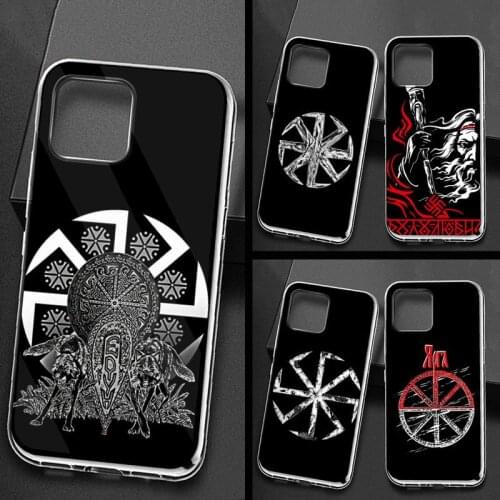 Slavic Viking Symbol Kolovrat Phone Case for iPhone 11 12 pro XS MAX Mini 8 7 6 6S Plus X 5S SE 2020 XR for iPhone Phone Case