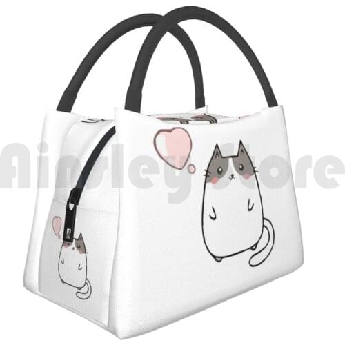 Cooler Lunch Bag Picnic Bag Cute Cat Kitten Love Cute Cat Kitten Love Push Mignon Lovely Christmas Present