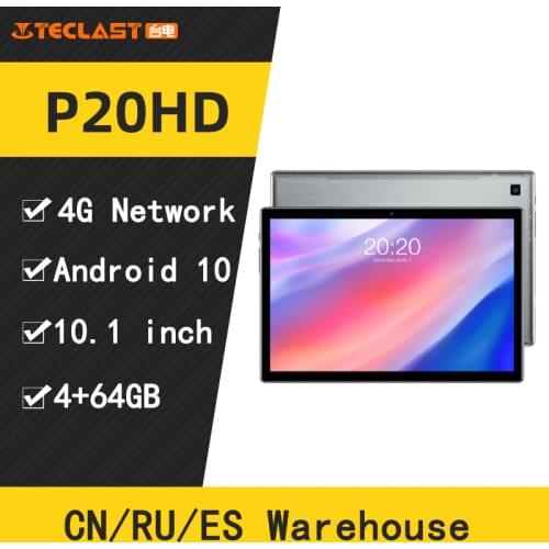 Teclast P20HD 4G Phone Call Tablets Octa Core 10.1 inch IPS 1920×1200 4GB RAM 64GB ROM SC9863A GPS Android 10 6000mAh tablet Pc