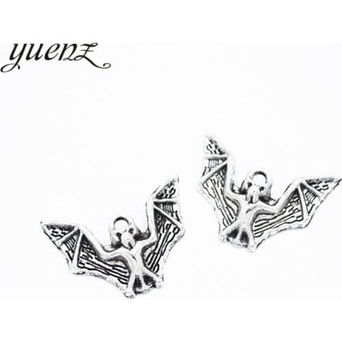 YuenZ 15pcs Antique silver color bat Charms Pendants DIY Jewelry for Necklace Bracelet Making Accessaries 23*17mm D553