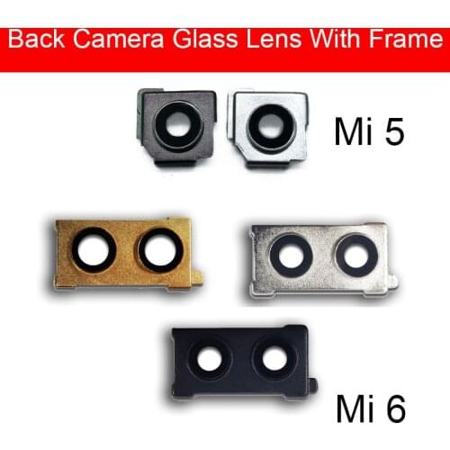 Back Rear Camera Lens Glass Cover Frame For Xiaomi Mi 5 6 Main Big Camera Cover Frame + Sticker Replacement Repair Parts