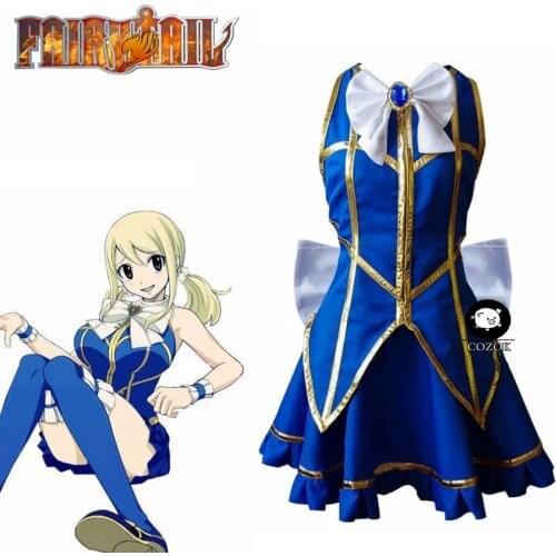 Anime Fairy Tail Cosplay Costume Lucy Heartfilia Backless Polyester Adult Women Halloween/Carnival/Show/Party Dress