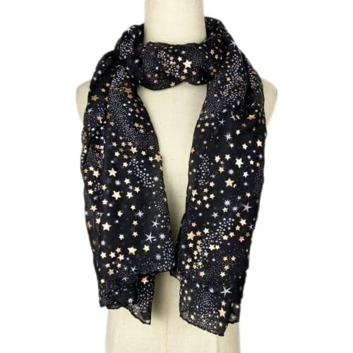 Women fashion scarf Bronzing gold star scarves for lady pashmina long size foulard bandana hijabs scarfs neck shawls wraps