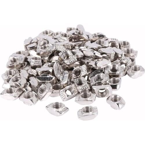 100Pcs M5x10x6 For 20/30 Series Slot T-Nut Sliding T Hammer Drop In Nut