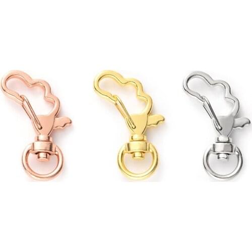 100pcs Metal jewelry zinc alloy hook buckle cloud leaf wings Keychain DIY Accessories Lobster Clasp Jewelry Making Findings