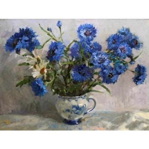 Daisy diamond painting cornflower pot full rhinestone embroidery picture puzzle toy gift diamond art drawing wall sticker decor