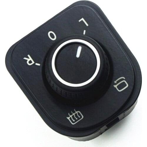 Car Interior Chrome Driver Side Mirror Adjust Switch Knob Heat Control For PASSAT B6 GOLF 5 MK5 6 MK6 TIGUAN RABBIT R32 Caddy